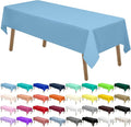 Light Blue Plastic Tablecloths 2 Pack Disposable Table Covers 54 x 108 Inch Baby Shower Party Tablecovers PEVA Sky Blue Table Cloths for BBQ Picnic Birthday Wedding Parties 8 ft Rectangle Table Use