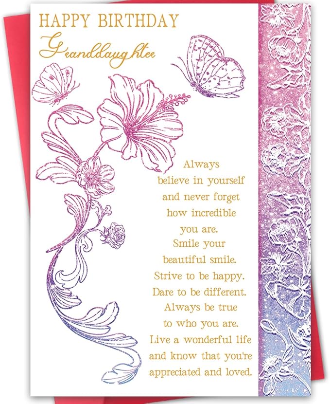 Granddaughter Birthday Card, Funny Birthday Card Gifts for Granddaughter from Grandma Grandpa,Unique Gifts Idea