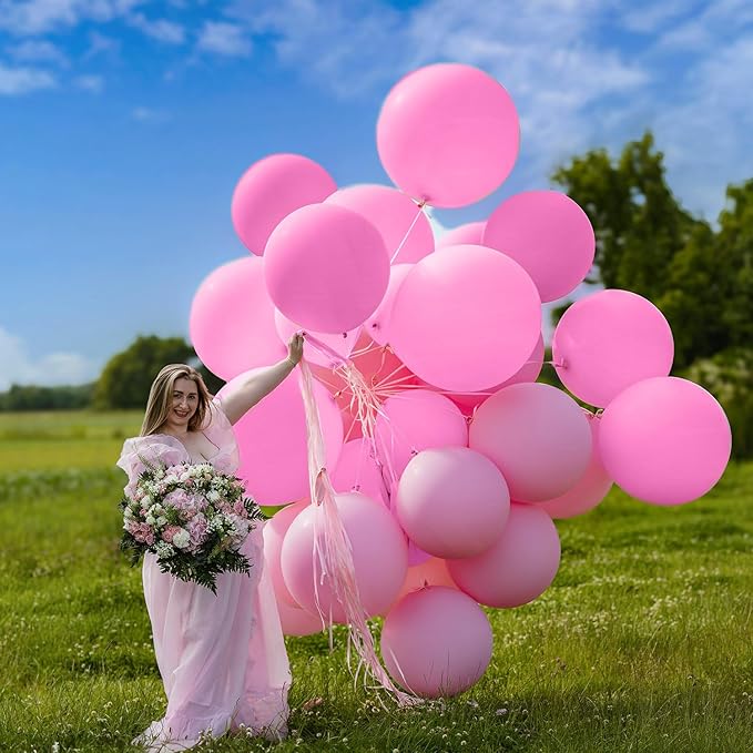 Pink Balloons Light Pink Birthday Decorations 30 Pack 18 inch Round Gender Reveal Ballons for Birthday Wedding Anniversary Baby Shower Gender Reveal Party Decoration