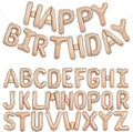 TONIFUL 65 Pcs 16 Inch Caramel Happy Birthday Balloons and 2 Sets A-Z Foil Letters Balloons DIY Personalized Phrase Banner for Birthday Celebration Halloween Thanksgiving Christmas Party Decorations