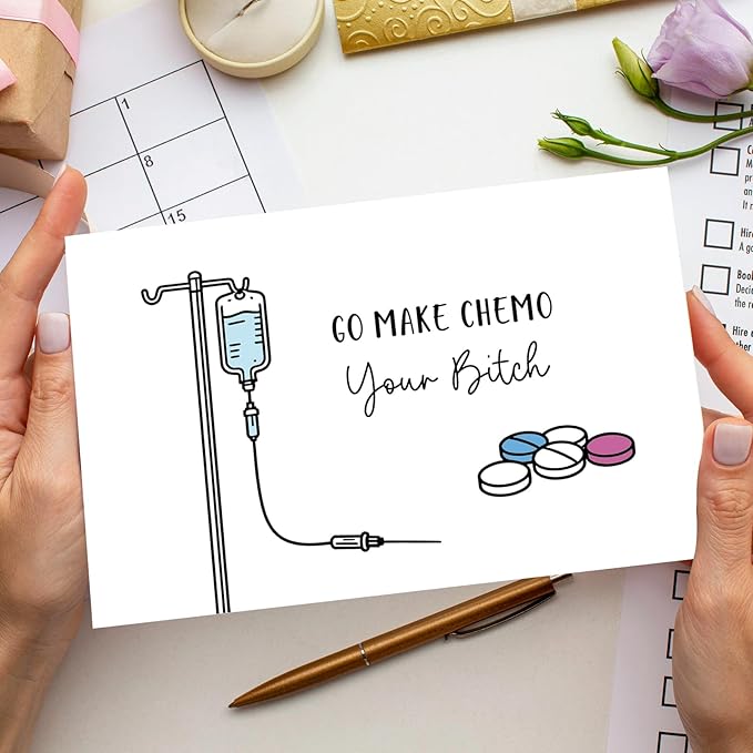 Funny Chemo Get Well Soon Card, Cancer Support Card for End of Chemotherapy, Get Well Soon Cards Gift for Recovery