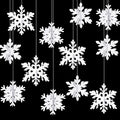 Snowflake Snow-White Christmas Party-Decorations Garland - 12Pcs 3D Winter Wonderland Frozen Hanging Streamers Banner,Baby Bridal Shower Birthday Wedding Classroom Decor Supplies Hugtmr