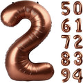 Dark Brown 2 Balloon, Coffee Brown Number Balloons 40 Inch, Chocolate 2nd Balloon Number Birthday Decorations, Second Two Birthday Party Supplies, Number 2
