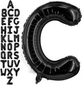 40 Inch Black Letter C Balloons, DIY Phrase Foil Alphabet Letter C Balloons DIY Word C Banner for Birthday Anniversary Celebration Graduation Party Supplies Decoration