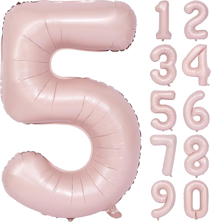 40 In Matte Pink Number Balloons Helium Foil Mylar Balloon Birthday Party banquet Decoration Digital 5