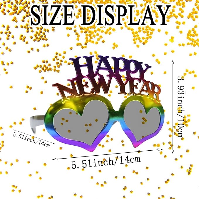 4 Pack Happy New Year Eyeglasses Fancy New Year Party Glasses Funny Sunglasses Eyewear