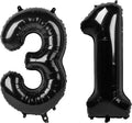 40 Inch Black Number 31 Digital Balloon,Jumbo Mylar Foil Helium Balloon for 31 Balloons for Birthday Party,Wedding Anniversary Party Decorations