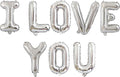 2 Set 16Pcs Silver I LOVE YOU Letter Balloons 16in Balloon Foil Letter Decorations Party Decor Silver Letter Balloons I LOVE YOU Party Supplies