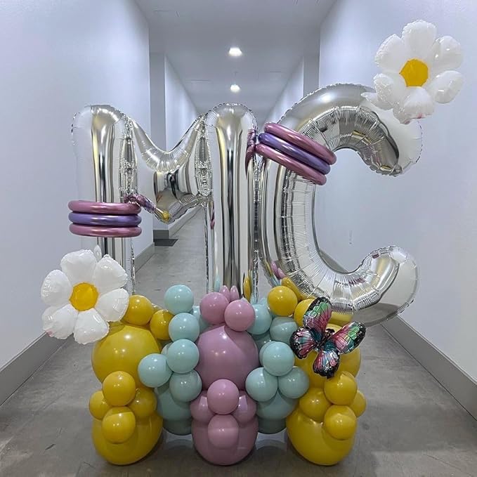 Silver Letter V Balloons 40 inch Large Alphabet V Balloons Silver Helium Foil Letter Balloon Banner for Birthday Party Anniversary Wedding Decoration