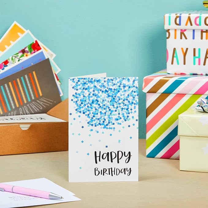 BEST PAPER GREETINGS Birthday Cards - Assorted Birthday Cards Blank Inside - Blank Note & Envelope Pack - 4x6 in, Pack of 36, Multicolor