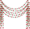 Outus 5 Pieces Red Round Dots Garland Easter Graduation Party Hanging Decor Each Length 13.1ft Glitter Paper Dot Streamers for Birthday Wedding Classroom (Green)