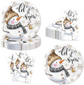 40Pcs Christmas Snowman Birthday Party Plates and Napkins for Kids Baby Shower Tableware Winter Snowflake Supplies Winter Snowman Birthday Party Decorations