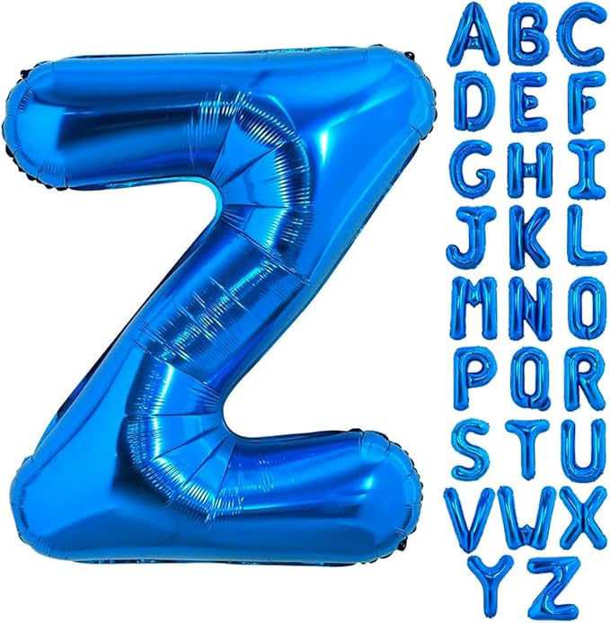 40 Inch Blue Letter Z Balloons Alphabet Z Letter Balloons Foil Mylar Big Letter Balloons for Birthday Party Anniversary New Year Graduation Wedding Decorations
