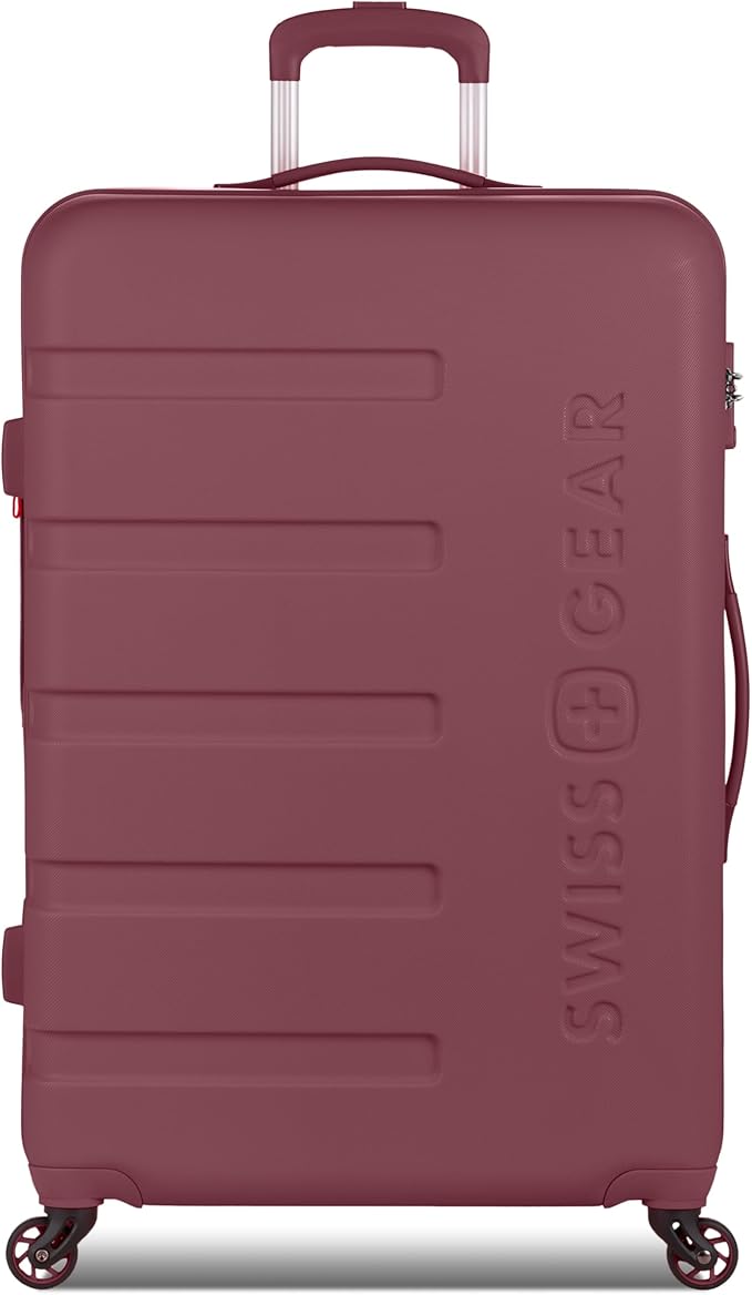 SwissGear 7366 Signature Hardside Expandable Luggage with Spinner Wheels, TSA Lock, Merlot, Checked-Large 27-Inch