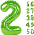 40 Inch Light Green Balloon Number 2 Balloon,Number Balloons Big Giant Jumbo Number 2 Foil Mylar Balloons for 12th Birthday Party Anniversary Events,Wedding Anniversary Party Decorations