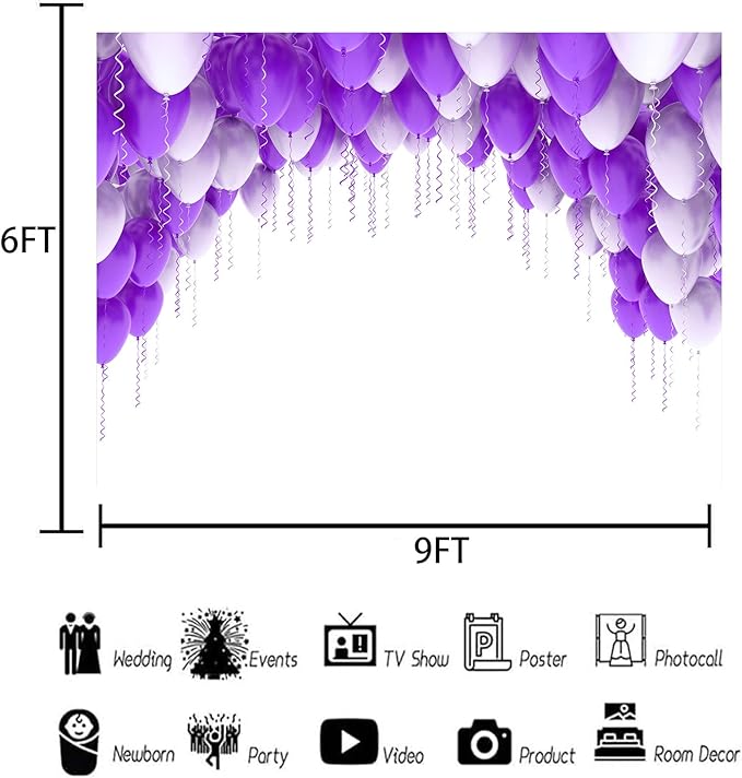 9x6ft Balloon Backdrop, Suitable for Birthday Parties, Baby Showers, Team Gatherings, and Family Gatherings and Photography Background Cloth