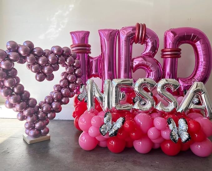 40 Inch Large Hot Pink Letter Z Balloons Alphabet Z Letter Balloons Foil Mylar Letter A Balloons for Birthday Party Anniversary New Year Graduation Wedding