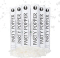 Clover Products 12" Biodegradable Confetti Cannons | 6 Pack | White Poppers for Weddings, Birthdays & Events | Air-Powered, Safe & Easy to Use | Shoots 25 Feet for Indoor & Outdoor Celebrations