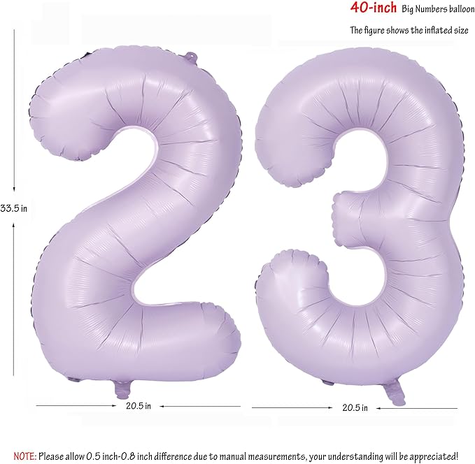 40 In Matte Purple Number Balloons Helium Foil Mylar Balloon Birthday Party banquet Decoration Digital 23