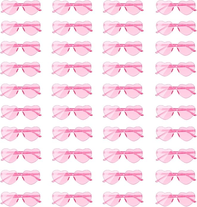 AEAHALY Heart Sunglasses for Women and Men Rimless Heart Shaped Sunglasses Bachelorette Bride Party Accessories