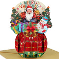 FaCraft Pop Up Christmas Card - with Envelope and Seal, Handmade 3D Merry Christmas Gift for Winter, Holidays, New Year (Santa Driving Truck)
