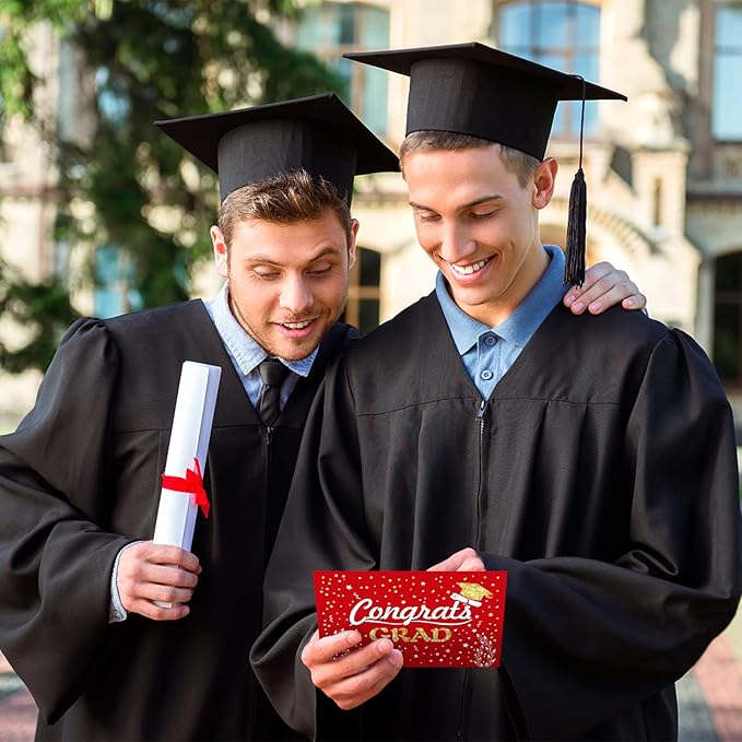 Graduation Wish & Advice Cards - 50PCs Graduation Party Supplies Advice Cards for Class of Graduation Party, Graduation Favors Cards for High School/College/Senior School, 4x6 in, Red
