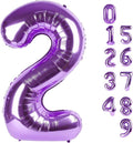 2 Numbers Balloon 40 Inch Purple Two Balloon Number Birthday Decor, 2nd 12 21st Party Celebration Decorations Graduations Wedding Baby Shower