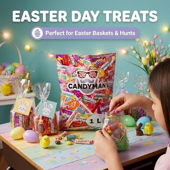 CANDYMAN Candy Mix Variety Pack, 1 lb Assorted Bulk Candy Individually Wrapped for Party Favors, Goodie Bags, Pinata Stuffers, Easter