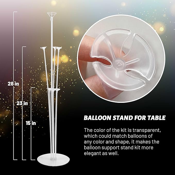JOYYPOP 24 Sets Balloon Stand Kit, Balloon Sticks with Base Birthday Graduation Party Decorations Wedding