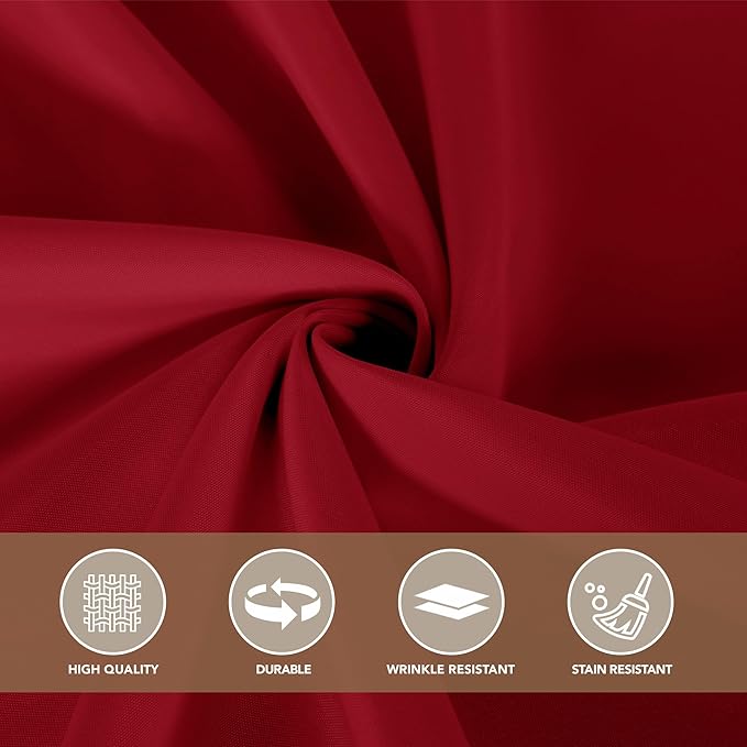 sancua Christmas Red Round Tablecloth 108 Inch Diameter, 6 Pack - Circle Polyester Fabric Table Cloth for Wedding Party Reception Banquet Birthday, Washable Formal Table Cover (Fit 42-96 Inch Tables)