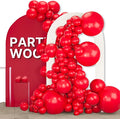 PartyWoo Red Balloons 155 pcs Different Sizes of 18 12 10 5 Inch Red Balloon Arch Kit Garland for Birthday Graduation Bachelorette Citizenship Anniversary Cherry Casino Theme Party Decorations Red-Y57