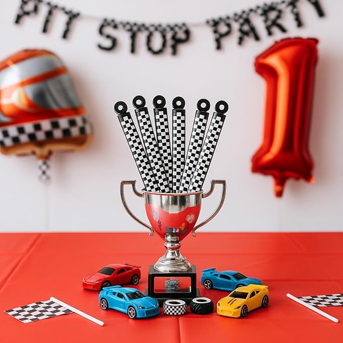 32 Pcs Checkered Bubble Wands Black and White Checkered Bubble Wand Race Car Party Favors for Adult Summer Activity Race Car Birthday Goodie Bag Stuffers Gifts Wedding Supplies