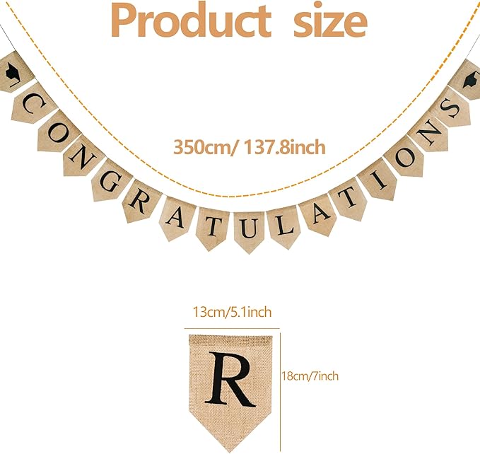 Graduation Burlap Banner 2026 Graduation Decorations Congrats Grad Banner Garland for College High School Grad Party Supplies
