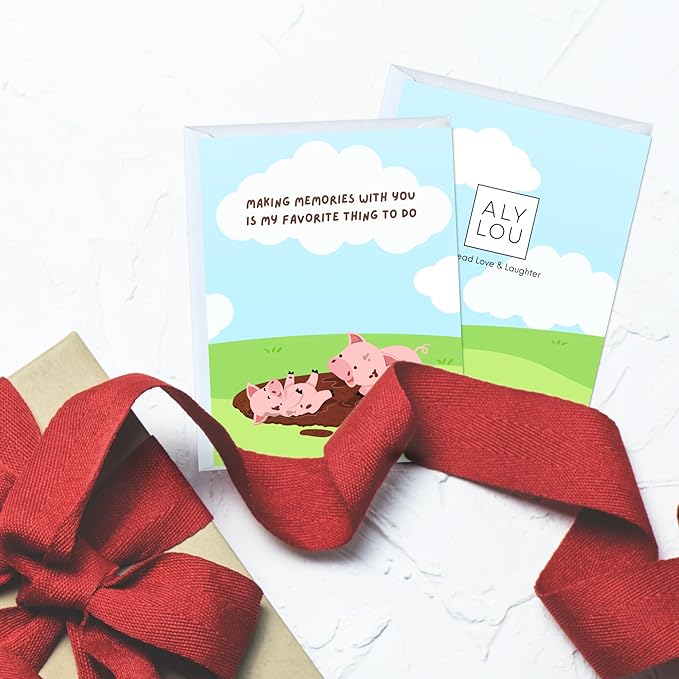 Mothers Day Card Anniversary Birthday for Mom Dad Wife Husband Girlfriend Boyfriend Stepmom Aunt Parents – Cute Funny Punny Greeting Card for Fathers Day – Blank Inside (Making memories with you, is my favorite thing to do)