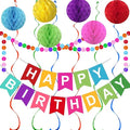 Rainbow Birthday Decorations, Colorful Happy Birthday Banner, happy birthday decorations for Girls Women Party Decorations