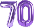 Purple Jumbo Number 70 Balloon 40 Inch, Women Men 70 Birthday Supplies, Foil Helium 70 Birthday Giant Balloon, Mylar Purple Number Balloons Anniversary Decorations