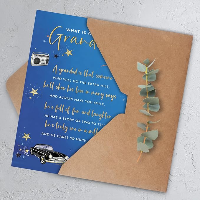 Grandpa Birthday Card, Birthday Cards & Gift for Grandad Grandpa Grandfather from Grandson Grandaughter Kid