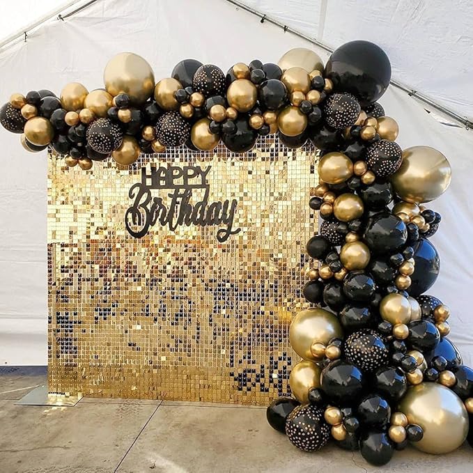 Shimmer Wall Backdrop - 24pcs Decorations Panel | Wedding, Birthday, Anniversary, Engagement & Bridal Shower Party Decor Panel (Champagne)