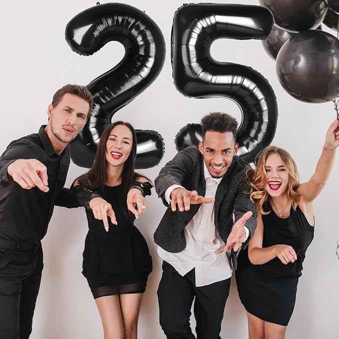 Number 2 Balloons 40 Inch Large Helium Foil Mylar Balloons For Birthdays Party Decorations/Wedding/Anniversary/Graduations/Baby Shower (Black)