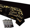 3 Pack Retirement Decorations Party Supplies Tablecloth - Gold Black Happy Retirement Decorations Table Cover for Men Women, 54in x 108in