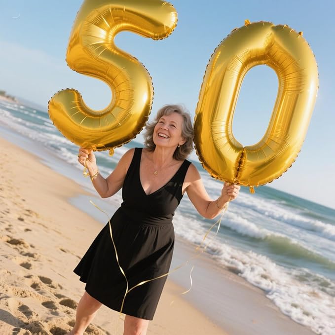 40 Inch Gold Balloon Number 50 Balloon,Jumbo Mylar Foil Helium Balloon for 50 Birthday Digital Balloons for Birthday Party,Wedding Anniversary Party Decorations