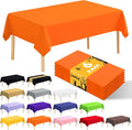 6 Pack Premium Disposable Plastic Tablecloth 54" x 108" Party Table Cloths Disposable for 6 to 8 Foot Tables Indoor or Outdoor Birthdays Weddings Christmas Anniversary Buffet Table (Orange)