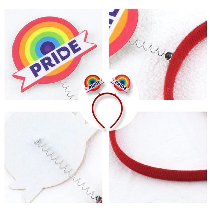 Pride Day Headband Rainbow Love Hair Accessories Colorful Circle Hair Decoration for LGBT DIY in Sweet Pride Day 1 Pcs