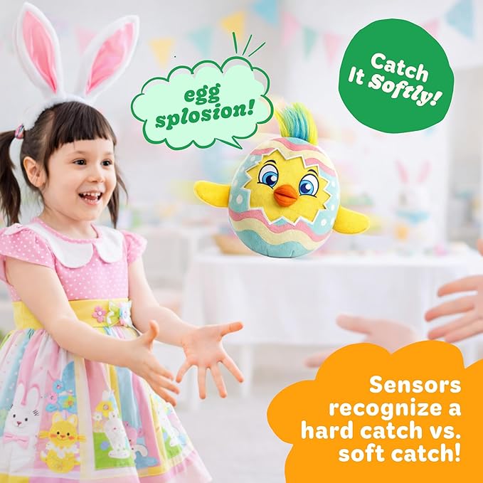 Move2Play, Easter Egg Toss Kids Game | Easter Basket Stuffer & Gift for Kids Ages 3-8+ | Hilarious Indoor/Outdoor Game | Fun Easter Toy for Toddlers, Boys & Girls