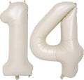 40 In Cream white Number Balloons Helium Foil Mylar Balloon Birthday Party banquet Decoration Digital 14