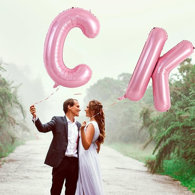 TONIFUL 40 Inch Large Pink Letter K Balloons Giant Foil Mylar Alphabet Balloon for Birthday Party Anniversary Baby Shower Wedding Supplies Decorations
