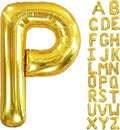 40 Inch Letter Foil Balloons Gold for Graduation, Birthday, Wedding Decorations Jumbo Photo Backdrops Big Alphabet P