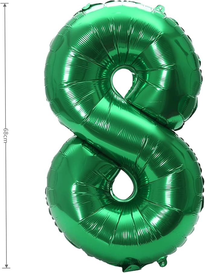 YPSelected 32 Inch Large Foil Helium Number Balloon Birthday Wedding Party 0-9 (Green, 8)