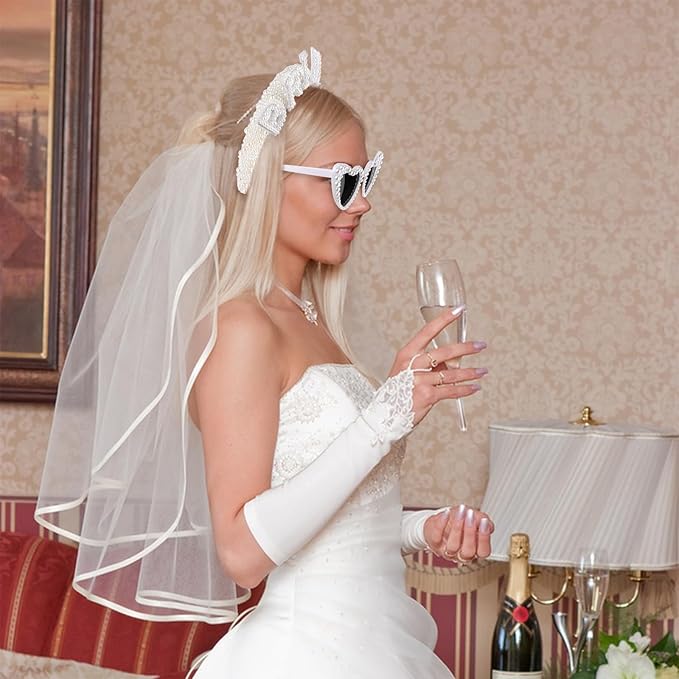 Jaciya Pearl Bride Headband with Veil