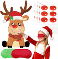 AUGSUN Christmas Party Games for Kids and Family Pin The Nose on The Reindeer Holiday Activity Xmas Reindeer Games for Christmas Festival Winter Party Classroom Favor Decoration Supplies